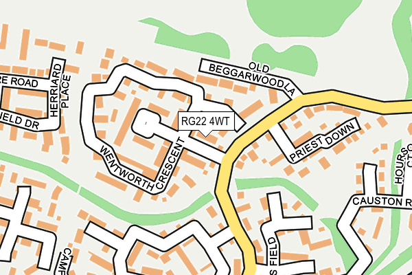 RG22 4WT map - OS OpenMap – Local (Ordnance Survey)