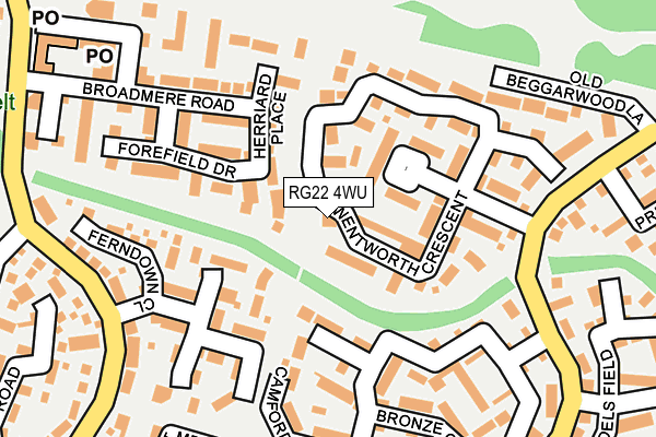 RG22 4WU map - OS OpenMap – Local (Ordnance Survey)