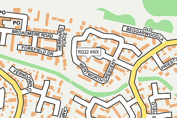 RG22 4WX map - OS OpenMap – Local (Ordnance Survey)