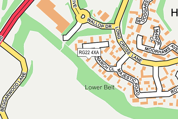 RG22 4XA map - OS OpenMap – Local (Ordnance Survey)