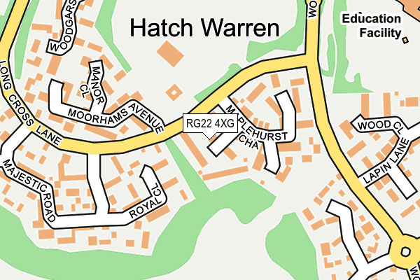 RG22 4XG map - OS OpenMap – Local (Ordnance Survey)