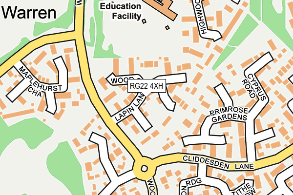 RG22 4XH map - OS OpenMap – Local (Ordnance Survey)