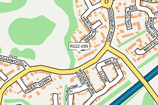 RG22 4XN map - OS OpenMap – Local (Ordnance Survey)
