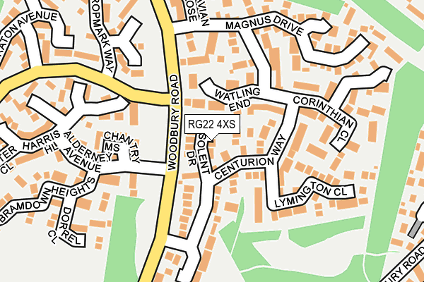 RG22 4XS map - OS OpenMap – Local (Ordnance Survey)