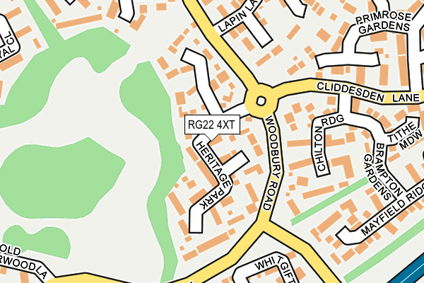 RG22 4XT map - OS OpenMap – Local (Ordnance Survey)