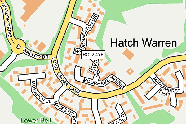 RG22 4YF map - OS OpenMap – Local (Ordnance Survey)