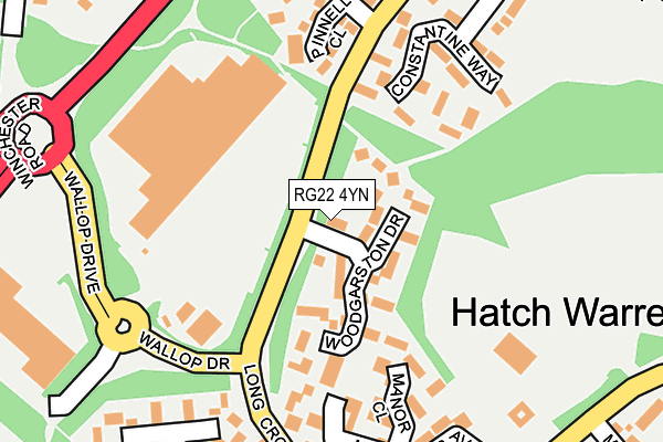 RG22 4YN map - OS OpenMap – Local (Ordnance Survey)