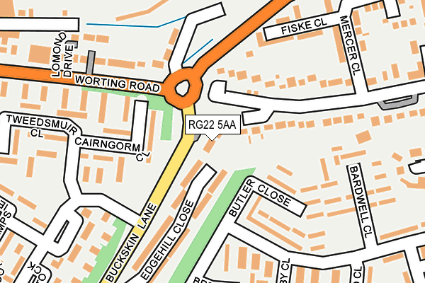 RG22 5AA map - OS OpenMap – Local (Ordnance Survey)