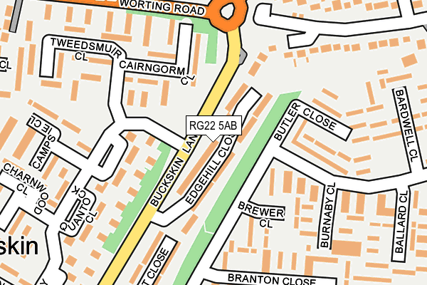 RG22 5AB map - OS OpenMap – Local (Ordnance Survey)