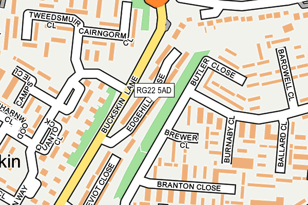 RG22 5AD map - OS OpenMap – Local (Ordnance Survey)