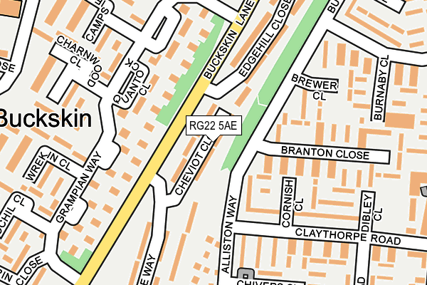RG22 5AE map - OS OpenMap – Local (Ordnance Survey)