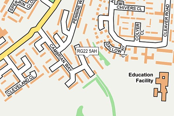RG22 5AH map - OS OpenMap – Local (Ordnance Survey)