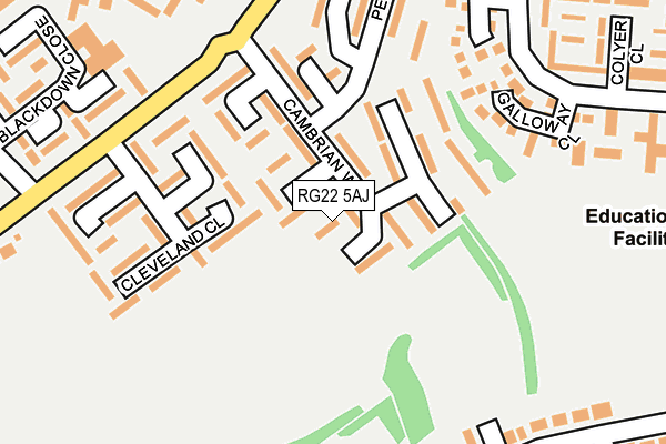 RG22 5AJ map - OS OpenMap – Local (Ordnance Survey)