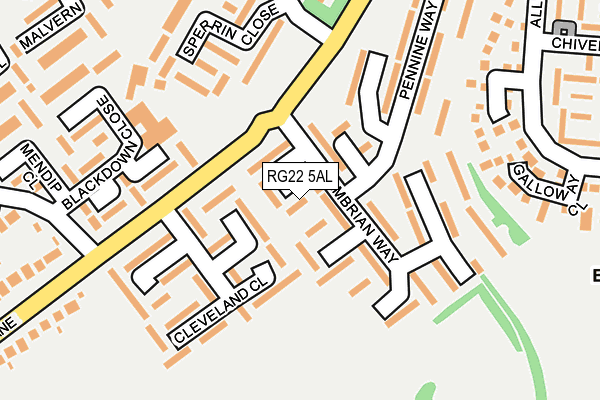 RG22 5AL map - OS OpenMap – Local (Ordnance Survey)