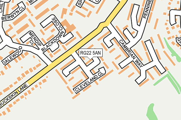 RG22 5AN map - OS OpenMap – Local (Ordnance Survey)