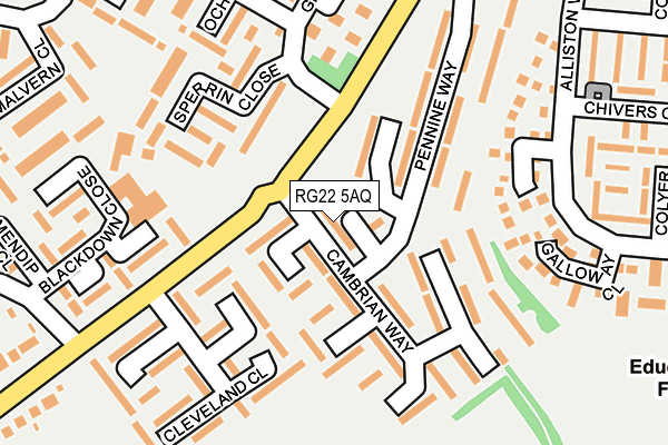 RG22 5AQ map - OS OpenMap – Local (Ordnance Survey)