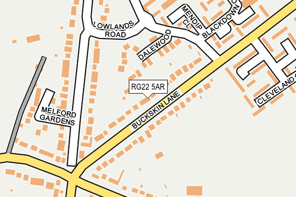 RG22 5AR map - OS OpenMap – Local (Ordnance Survey)