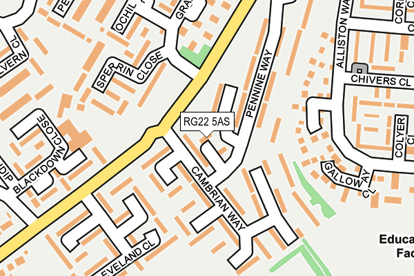 RG22 5AS map - OS OpenMap – Local (Ordnance Survey)