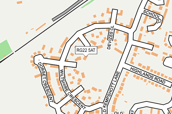 RG22 5AT map - OS OpenMap – Local (Ordnance Survey)