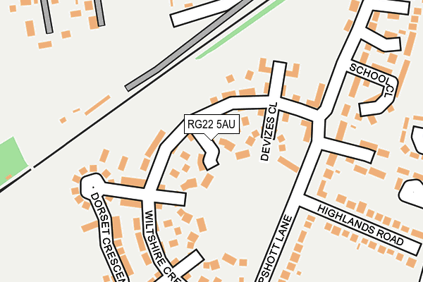 RG22 5AU map - OS OpenMap – Local (Ordnance Survey)