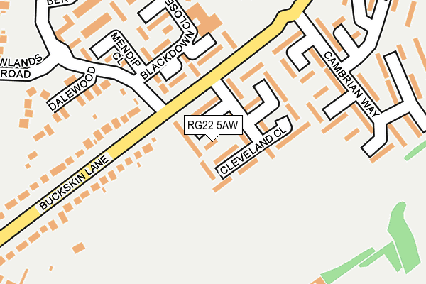 RG22 5AW map - OS OpenMap – Local (Ordnance Survey)