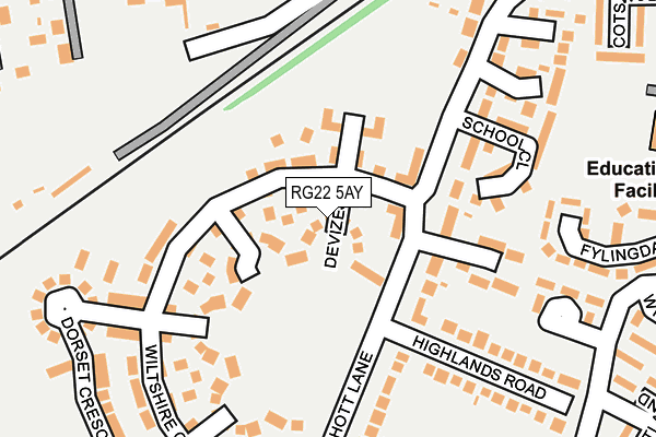 RG22 5AY map - OS OpenMap – Local (Ordnance Survey)
