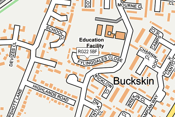 RG22 5BF map - OS OpenMap – Local (Ordnance Survey)