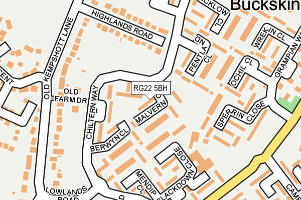 RG22 5BH map - OS OpenMap – Local (Ordnance Survey)