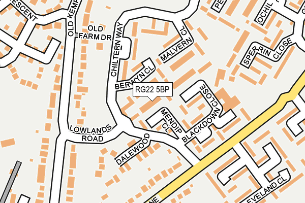RG22 5BP map - OS OpenMap – Local (Ordnance Survey)