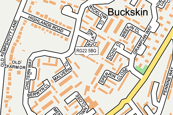 RG22 5BQ map - OS OpenMap – Local (Ordnance Survey)