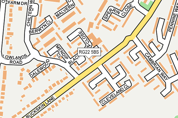 RG22 5BS map - OS OpenMap – Local (Ordnance Survey)