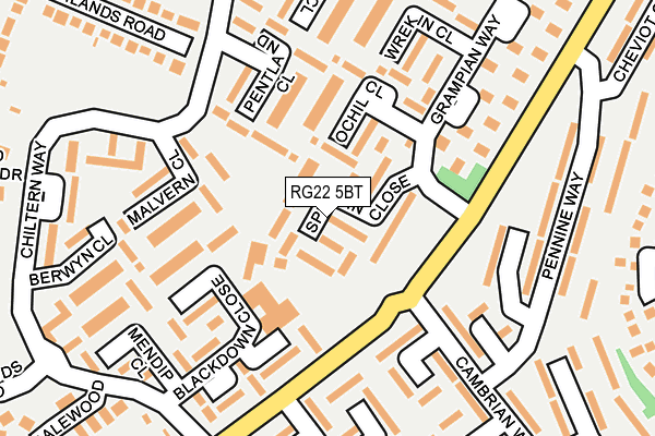 RG22 5BT map - OS OpenMap – Local (Ordnance Survey)