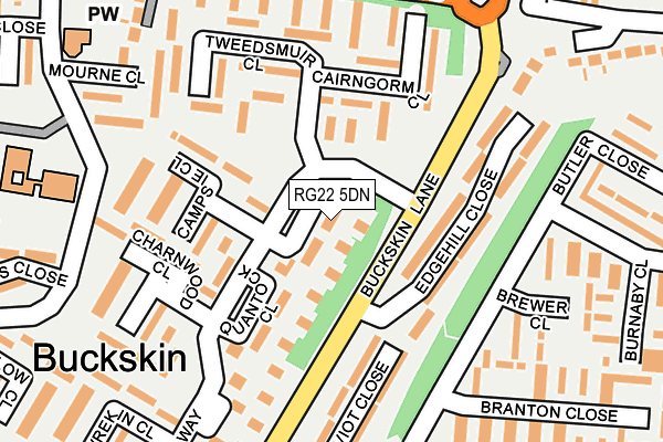 RG22 5DN map - OS OpenMap – Local (Ordnance Survey)