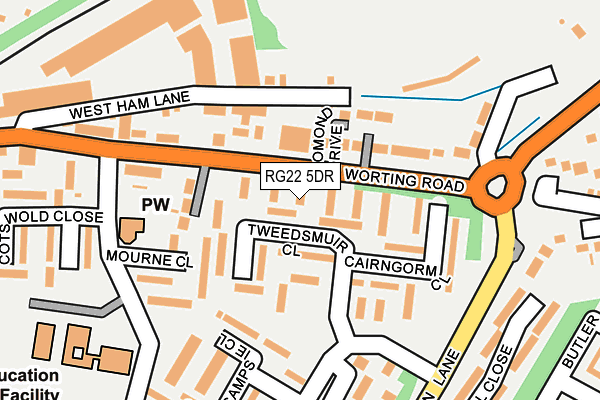 RG22 5DR map - OS OpenMap – Local (Ordnance Survey)