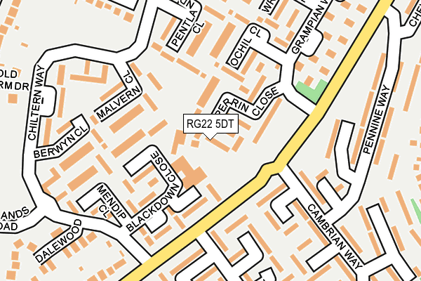 RG22 5DT map - OS OpenMap – Local (Ordnance Survey)