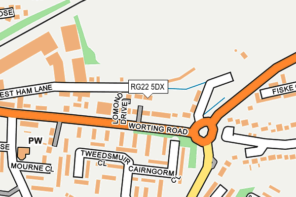 RG22 5DX map - OS OpenMap – Local (Ordnance Survey)