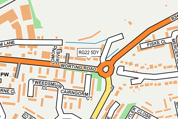 RG22 5DY map - OS OpenMap – Local (Ordnance Survey)