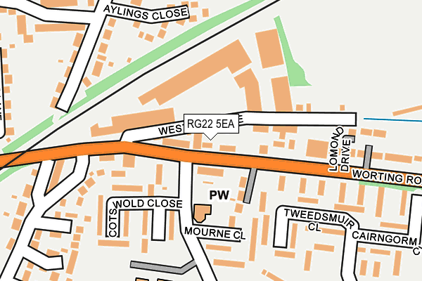 RG22 5EA map - OS OpenMap – Local (Ordnance Survey)