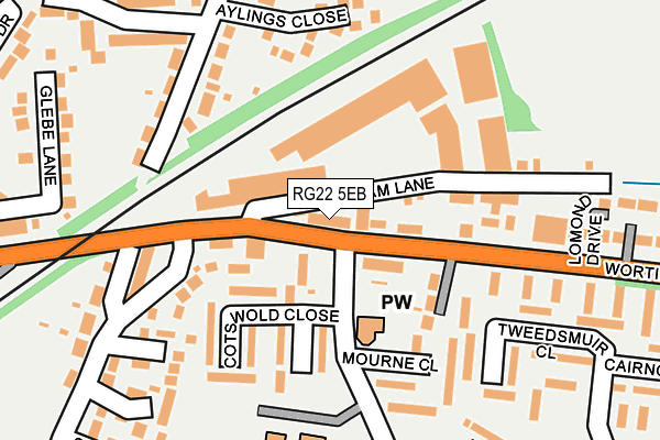 RG22 5EB map - OS OpenMap – Local (Ordnance Survey)