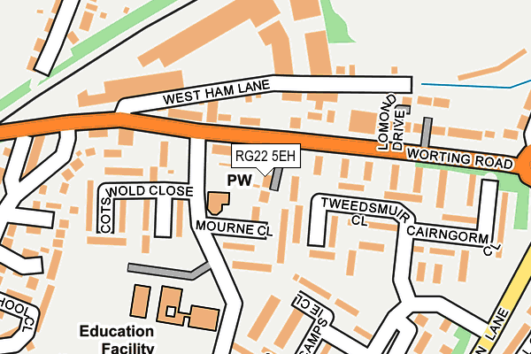 RG22 5EH map - OS OpenMap – Local (Ordnance Survey)