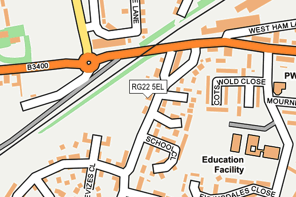 RG22 5EL map - OS OpenMap – Local (Ordnance Survey)