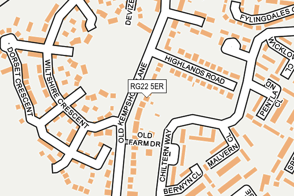 RG22 5ER map - OS OpenMap – Local (Ordnance Survey)