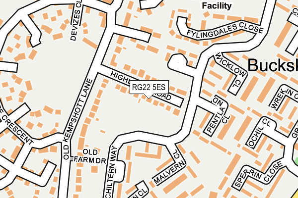 RG22 5ES map - OS OpenMap – Local (Ordnance Survey)