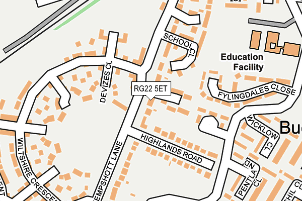 RG22 5ET map - OS OpenMap – Local (Ordnance Survey)