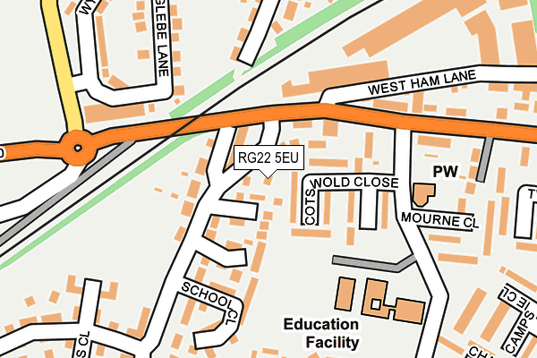RG22 5EU map - OS OpenMap – Local (Ordnance Survey)