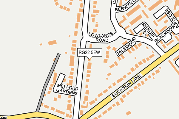 RG22 5EW map - OS OpenMap – Local (Ordnance Survey)