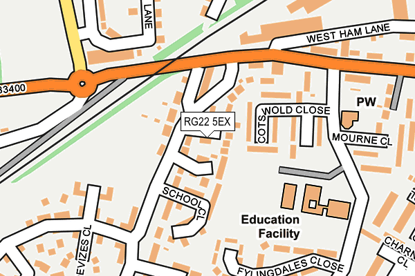 RG22 5EX map - OS OpenMap – Local (Ordnance Survey)