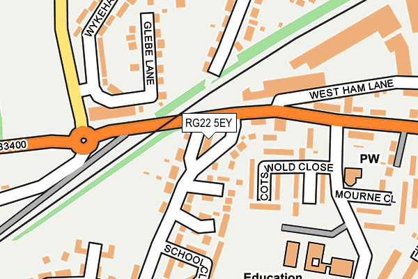 RG22 5EY map - OS OpenMap – Local (Ordnance Survey)