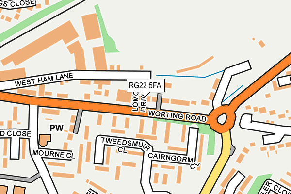 RG22 5FA map - OS OpenMap – Local (Ordnance Survey)