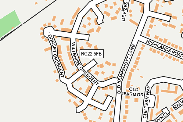 RG22 5FB map - OS OpenMap – Local (Ordnance Survey)